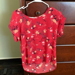 Pink Rose floral blouse, worn only once